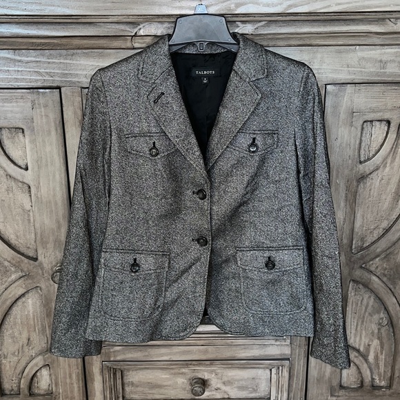 Talbots Jackets & Coats Nwot Womens Talbots Gray Tweed Look Fully